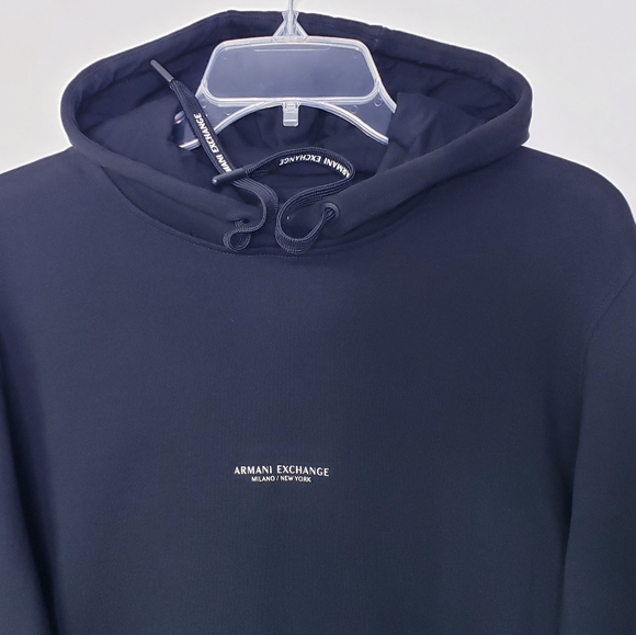 Armani Exchange Milano Hooded Sweatshirt Jacket Black Size Medium - Picture 4 of 13